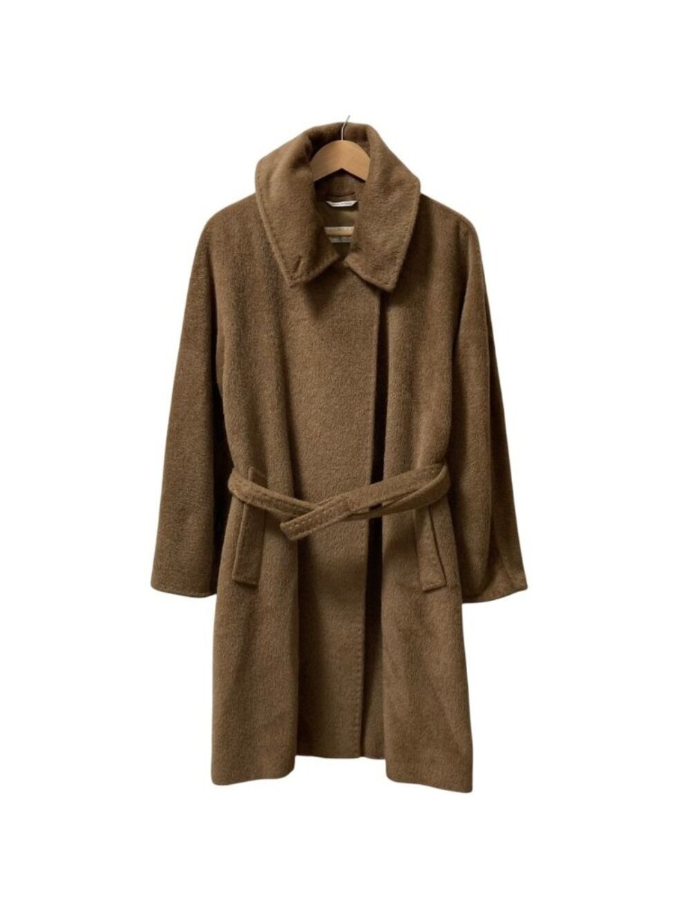 Max Mara Alpaca Cowl Long Coat 38 Brown